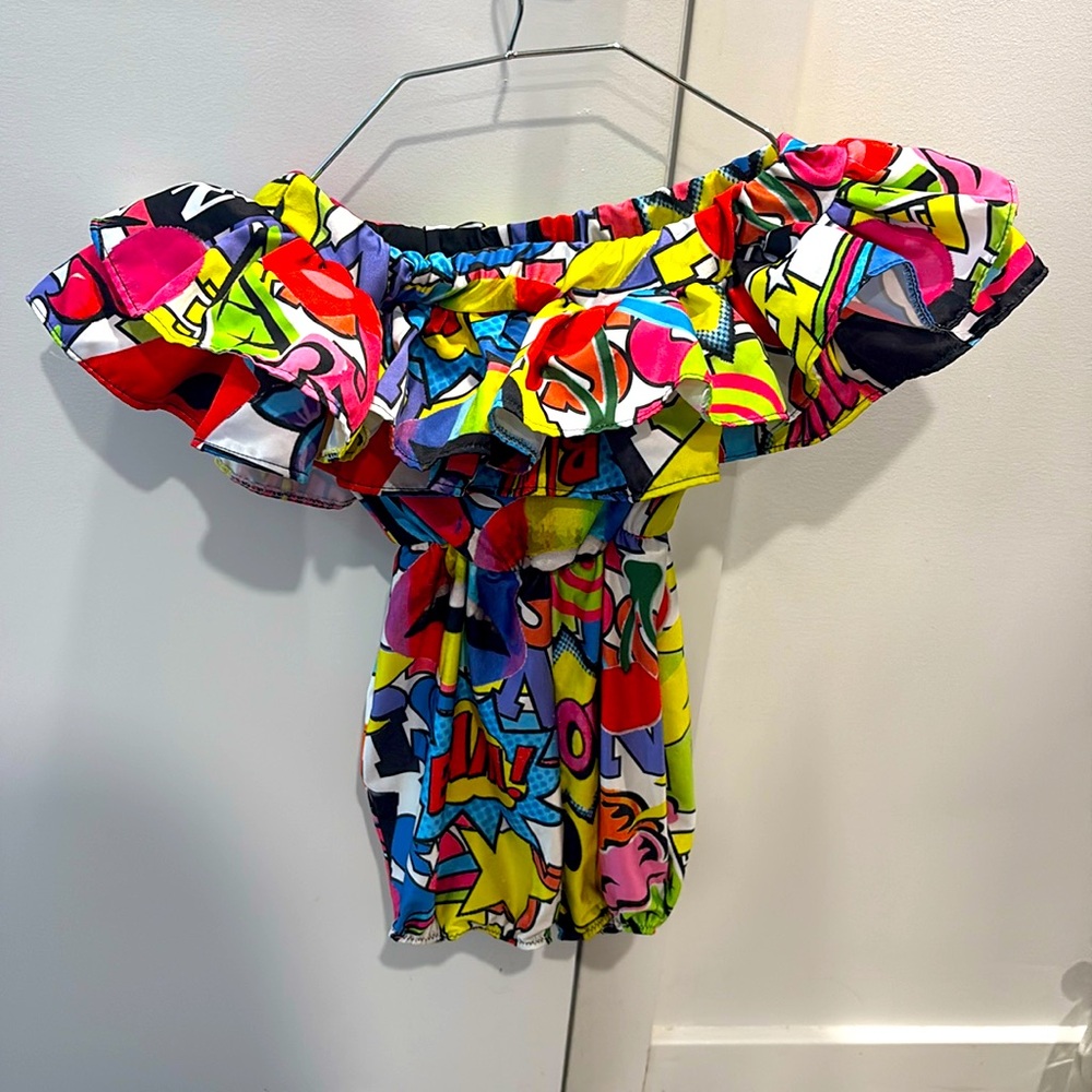 Neon kisses romper kids size small